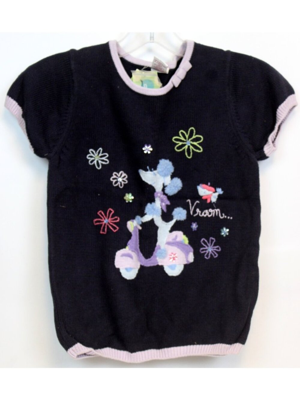 2004 Gymboree European Holiday Sweater sz 9 Poodle Moped French Embroidered Bead